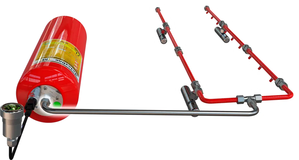 Fire suppression system for mining and construction machinery